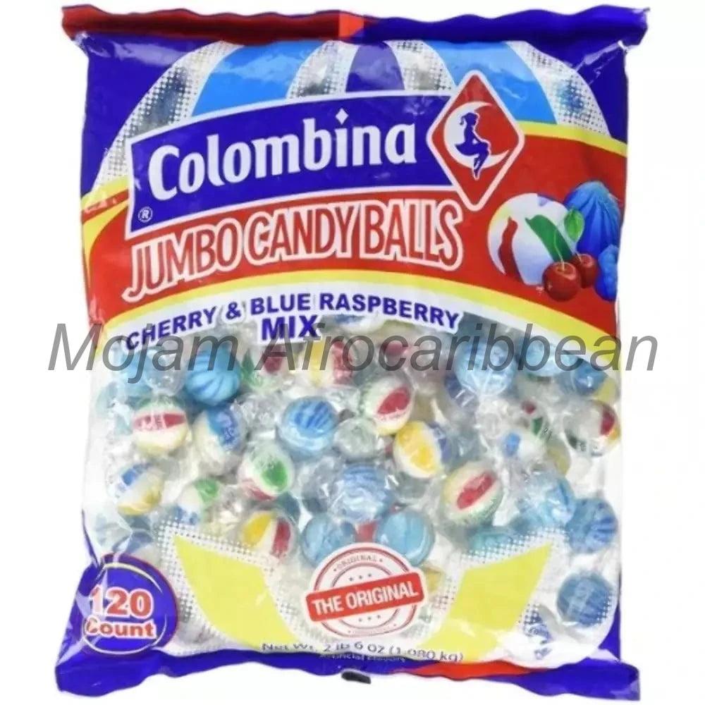 Colombina Jumbo Candy Balls Cherry and Blue Mix (120 Count)