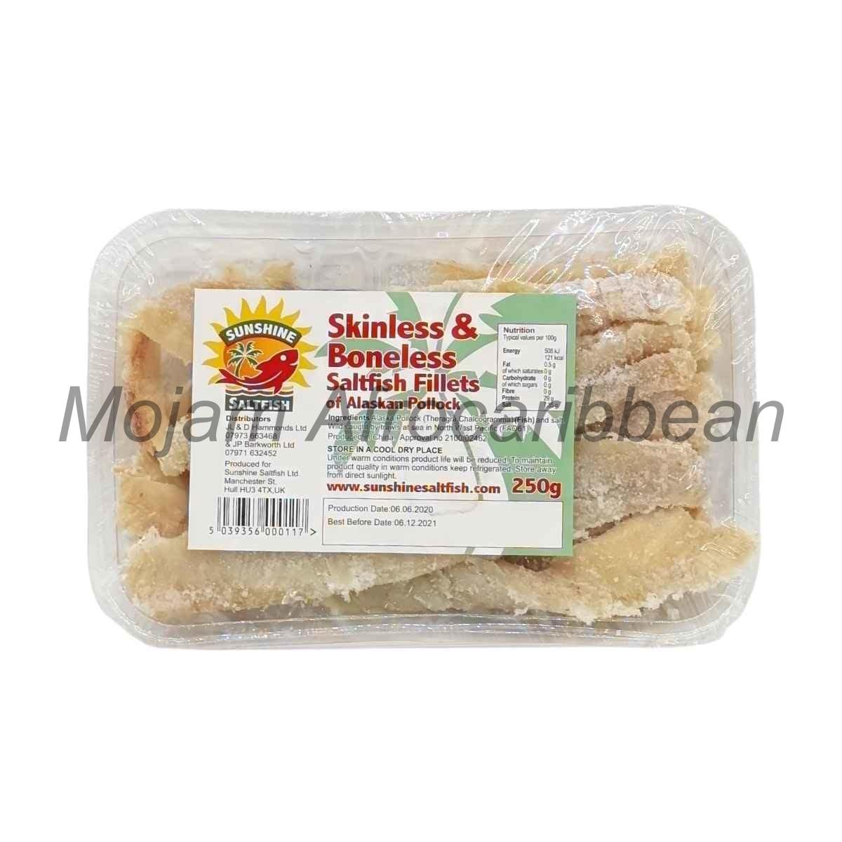 Salt Fish Fillet Sunshine Saltfish Skinless and Boneless Saltfish Fillets (250g) (2 for